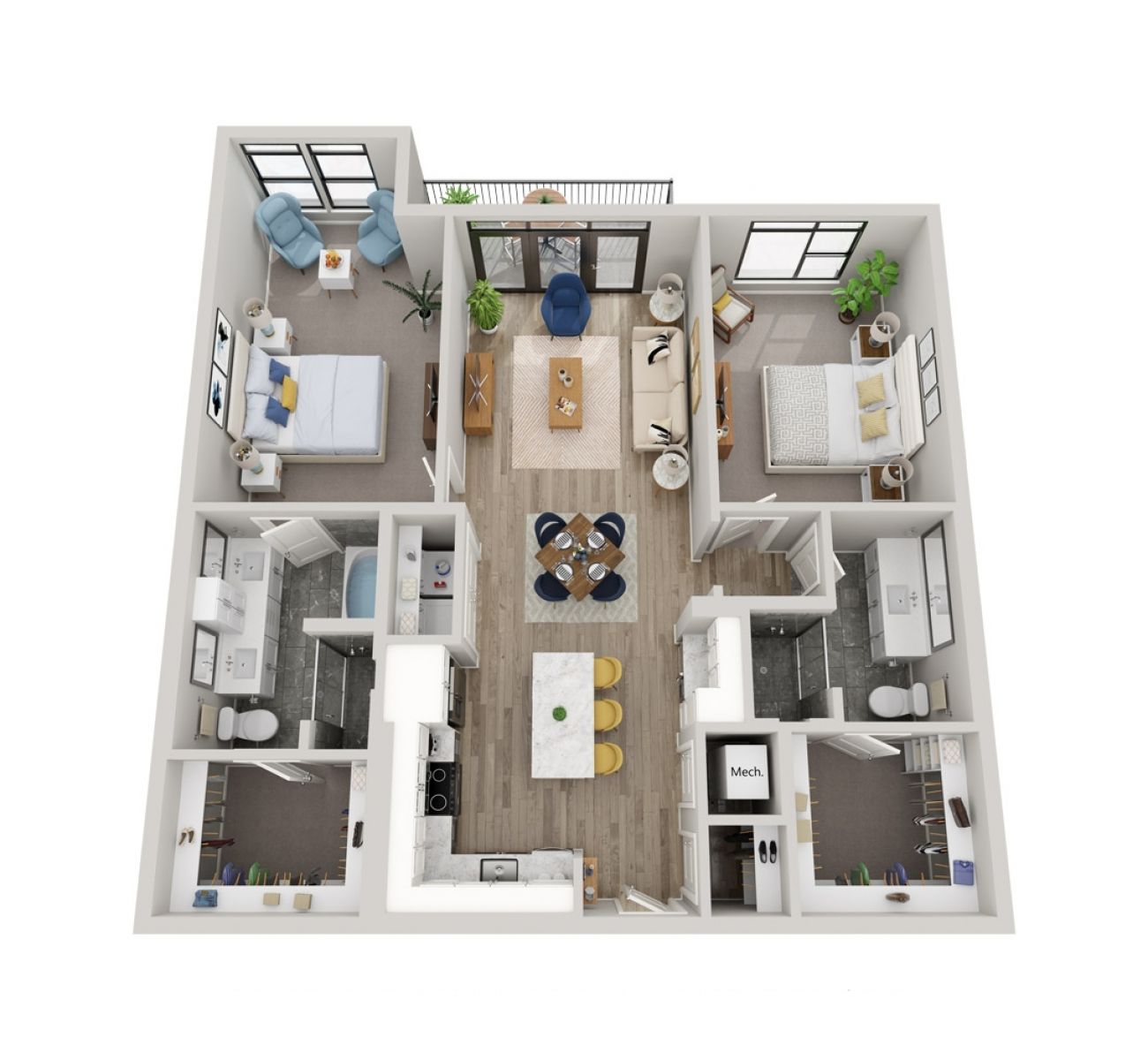 apartment floorplan layout at Preserve at Westfields